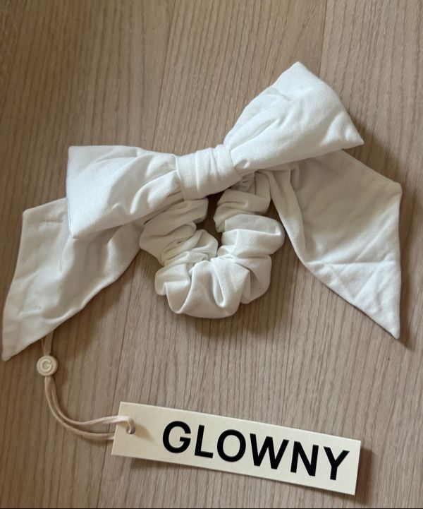 ★GLOWNY ★BOW SCRUNCHIE MUSINSA | GLOWNY BOW SCRUNCHIE (WHITE MELANGE)
