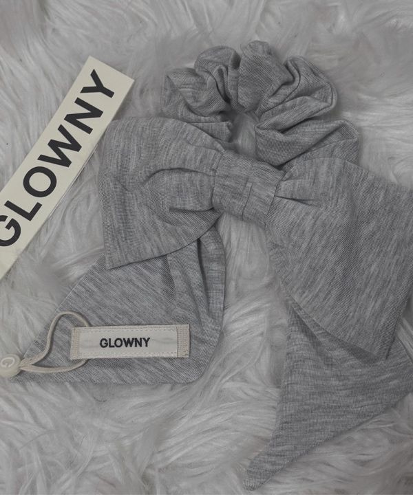 ★GLOWNY ★BOW SCRUNCHIE MUSINSA | GLOWNY BOW SCRUNCHIE (WHITE MELANGE)