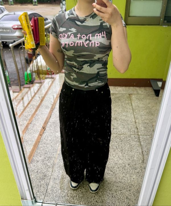 MUSINSA公式 | YOUHEE CAMO LETTERING T-SHIRTS GREY