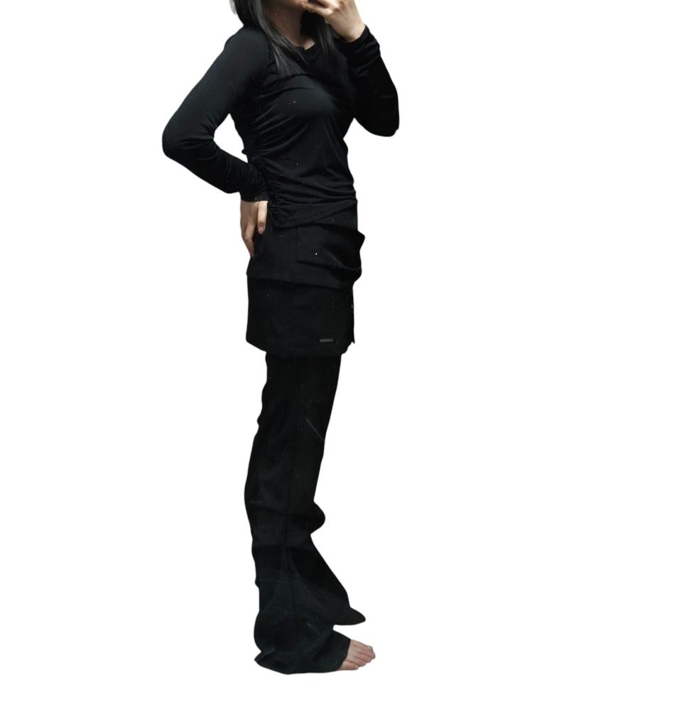 【Miseki SEOUL】25ss Draped shirt skirt pants セット★ MUSINSA | MISEKI SEOUL Draped shirt skirt pants SET BLACK