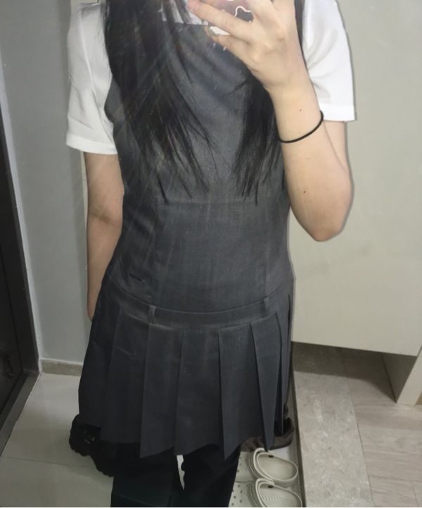 MUSINSA | MISEKI SEOUL Pleats one piece CHARCOAL