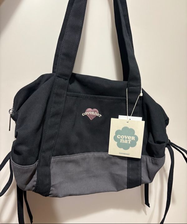 [COVERNAT]★韓国人気★CLOVERHEART RIBBON TOTE BAG MUSINSA | COVERNAT WOMAN Clover Heart Ribbon Tote Bag Black