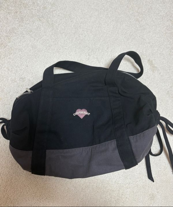 MUSINSA | COVERNAT WOMAN Clover Heart Ribbon Duffle Bag Black