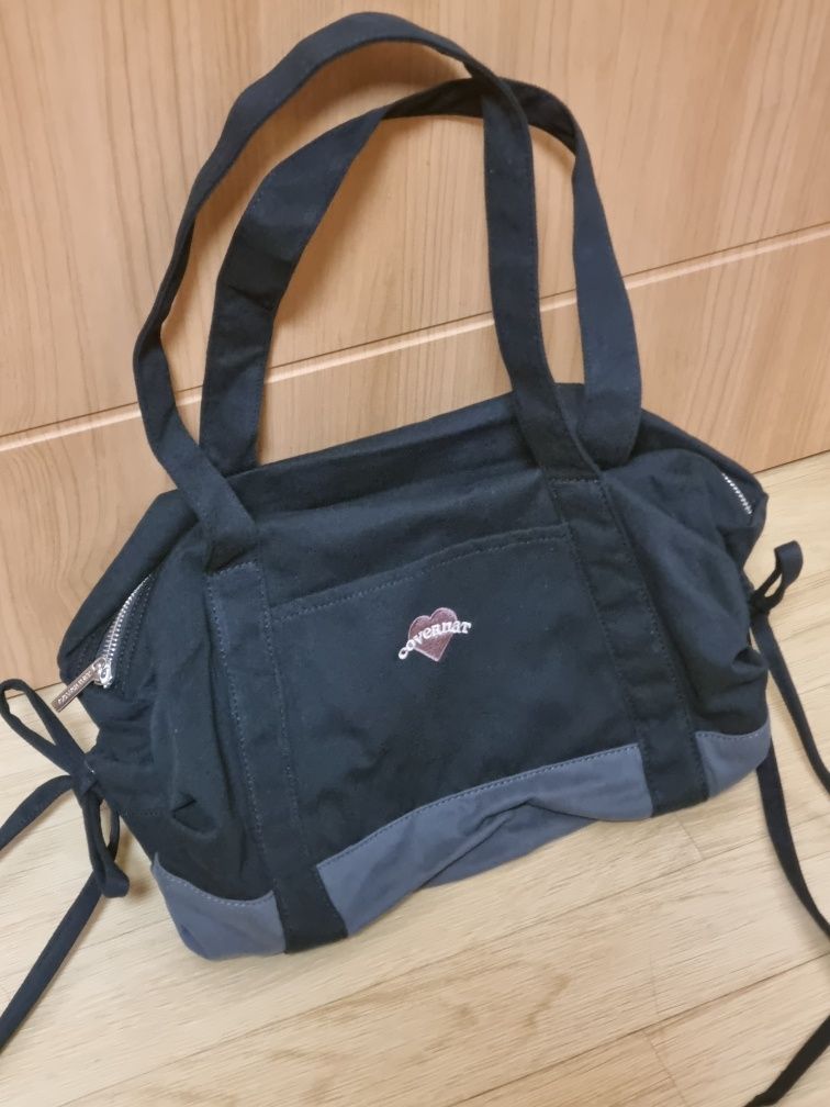 MUSINSA | COVERNAT WOMAN Clover Heart Ribbon Duffle Bag Black