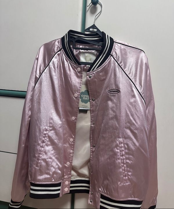 MUSINSA | COVERNAT WOMAN Women's Satin Varsity Jacket Black
