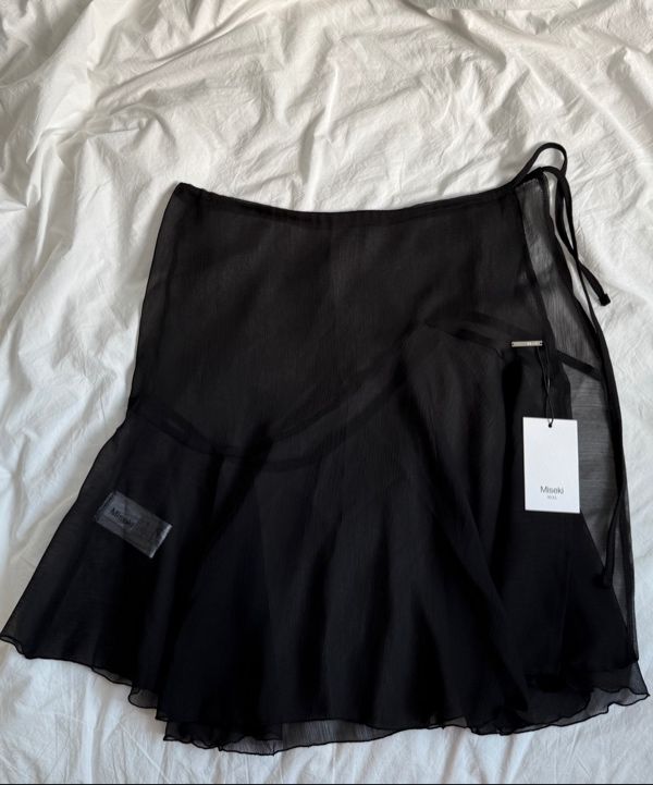 【Miseki SEOUL】Midi wrap skirt MUSINSA | MISEKI SEOUL Midi wrap skirt BLACK