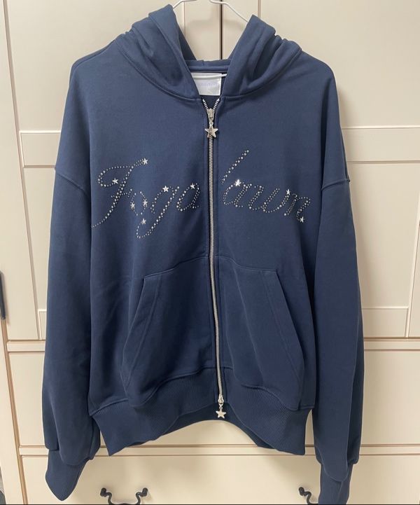 MUSINSA公式 | FOGDAWN Hotfix Star Hoodie Zip-up (navy)