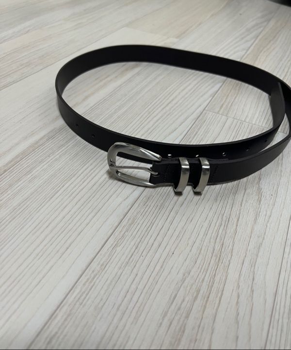 ●DOFFJASON● Cowhide Double Loop Belt BLACK DJCBT002BLK MUSINSA | DOFFJASON Cowhide Double Loop Belt BLACK