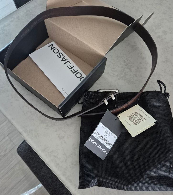 ●DOFFJASON● Cowhide Double Loop Belt BLACK DJCBT002BLK MUSINSA | DOFFJASON Cowhide Double Loop Belt BLACK