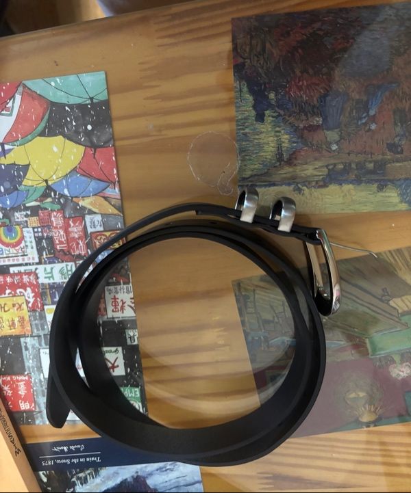 MUSINSA | DOFFJASON Cowhide Double Loop Belt BLACK