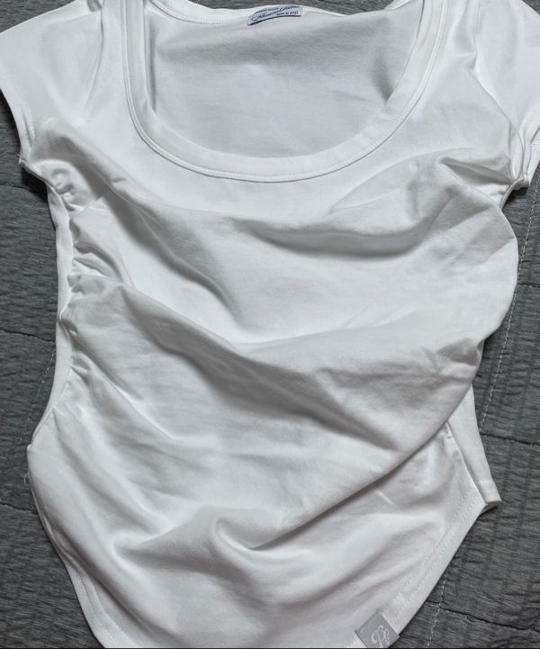 MUSINSA | PLEASENOFOLLOW New MOMO Shirring Short Top