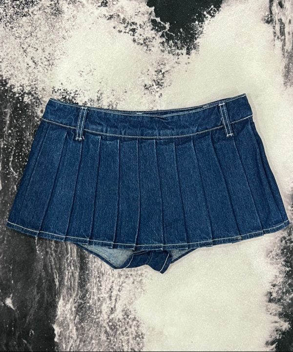 ★YOUHEE★DENIM LOW-RISE PLEATS SKIRT MUSINSA | YOUHEE DENIM LOW-RISE PLEATS SKIRT BLUE