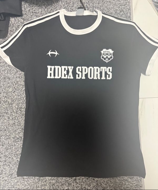 MUSINSA公式 | HDEX Sporty Ringer Muscle Fit Short Sleeve (Black)