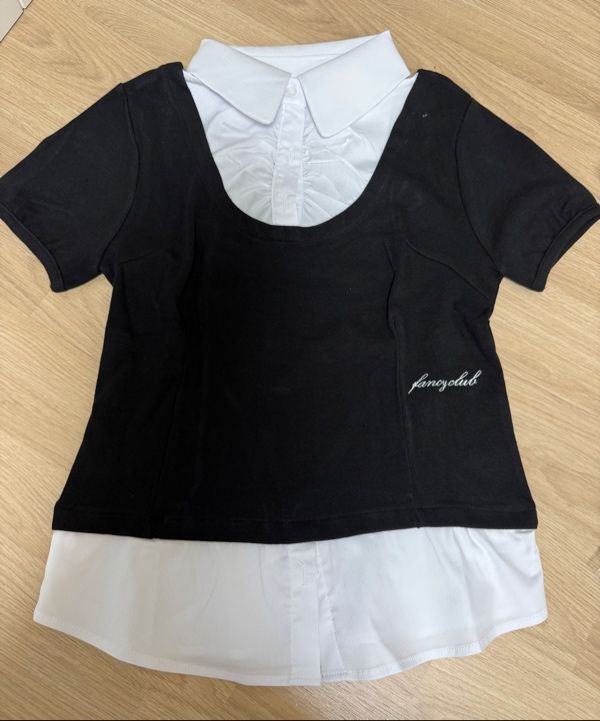 FANCY CLUB ■ Preppy Ribbon Tie Shirt MUSINSA | FANCY CLUB Preppy Ribbon Tie Shirt (BLACK)_F25QB086