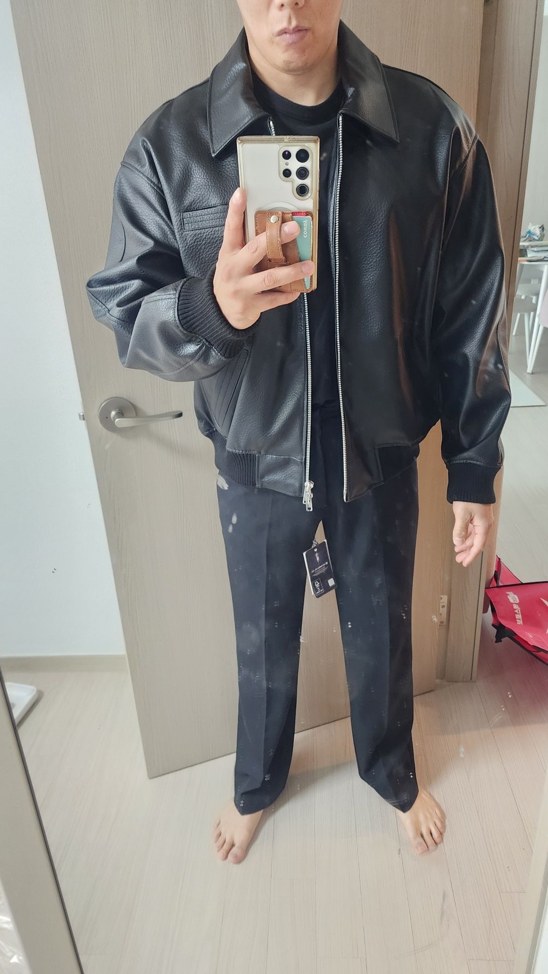 MUSINSA | DOFFJASON Workers Leather Blouson BLACK