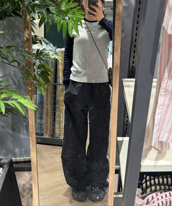 MUSINSA STANDARD ■ Women's Nylon Wide Lace Track Pants MUSINSA | MUSINSA STANDARD WOMAN Women's Nylon Wide Lace