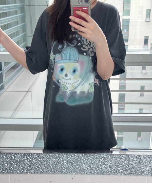 TYPESERVICE ♥ Tangy Page Washed Top / 追跡付 MUSINSA | TYPESERVICE Tangy Page Washed Top [Charcoal]