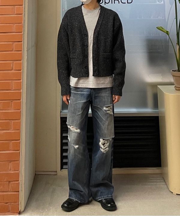 MUSINSA | DNSR Heritage Destroyed Denim Pants Blue
