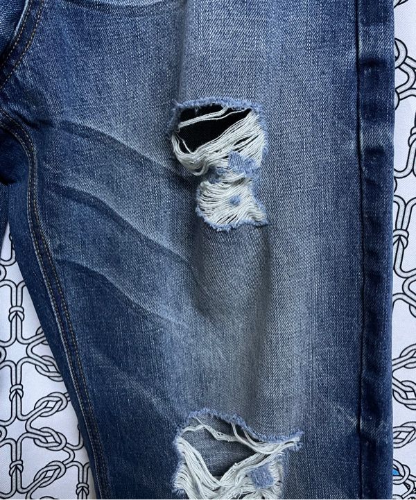 MUSINSA | DNSR Heritage Destroyed Denim Pants Blue
