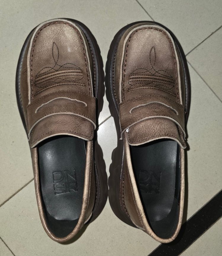 MUSINSA | DNSR Mammoth Western Horseleather Loafer Brown