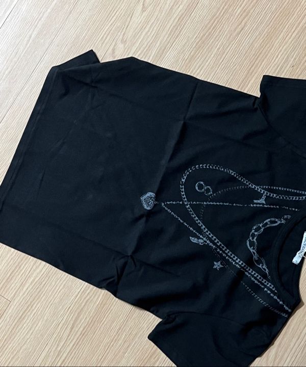 ◆NASTY FANCY CLUB◆ Dual Charm Necklace Tee BLACK F25QB097 FANCY CLUB] DUAL CHARM NECKLACE TEE (WHITE) F25QB097