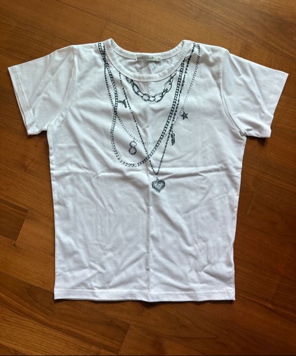 ◆NASTY FANCY CLUB◆ Dual Charm Necklace Tee BLACK F25QB097 MUSINSA | FANCY CLUB Dual Charm Necklace Tee (BLACK) F25QB097