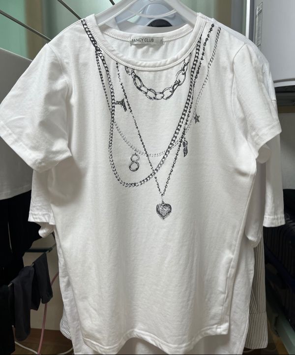 [FANCY CLUB] Tシャツ 半袖 DUAL CHARM NECKLACE TEE (2color) FANCY CLUB】DUAL CHARM NECKLACE TEE / 【ファンシークラブ