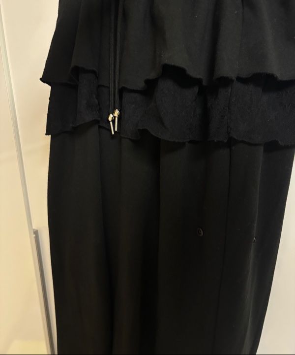 MUSINSA | FANCY CLUB Frill Lace Button Sweatpants (BLACK