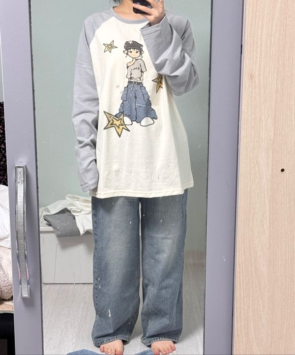 MUSINSA | FANCY CLUB Pony Star Long Sleeve (GRAY) F25QB095