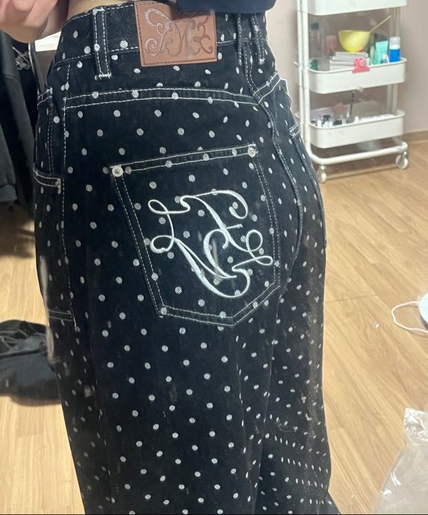 MUSINSA | FANCY CLUB String Dot Roll-up Pants (BLUE) F25QD890