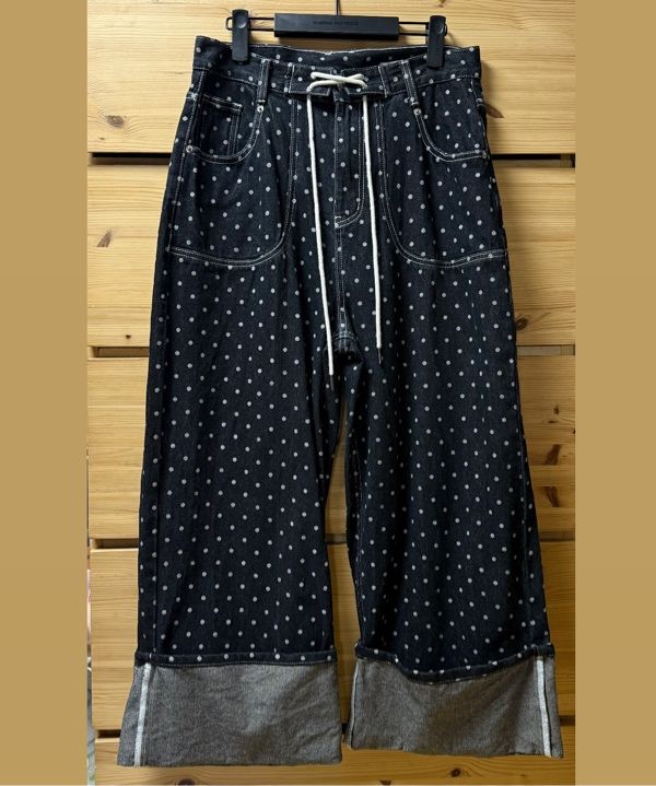 MUSINSA公式 | FANCY CLUB String Dot Roll-up Pants (BLACK