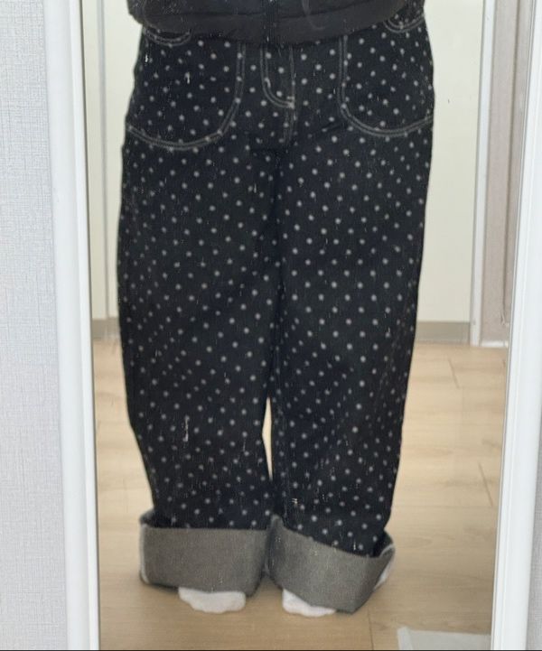 MUSINSA公式 | FANCY CLUB String Dot Roll-up Pants (BLACK) F25QD890