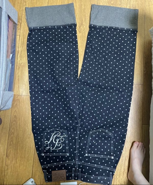 □FANCY CLUB□ STRING DOT ROLL-UP PANTS (BLACK) A'GEM/9