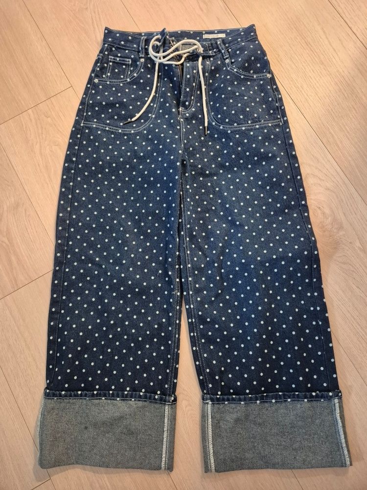 MUSINSA | FANCY CLUB String Dot Roll-up Pants (BLUE) F25QD890