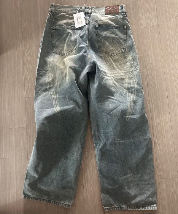 MUSINSA | FANCY CLUB Angel Vintage Washed Pintuck Pants (BLUE