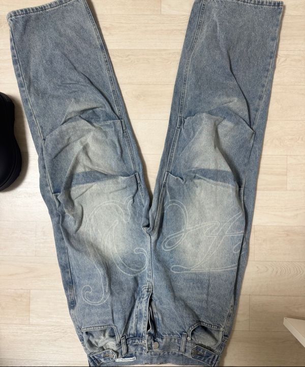 MUSINSA | FANCY CLUB Angel Vintage Washed Pintuck Pants (BLUE