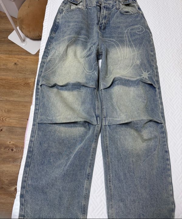 MUSINSA | FANCY CLUB Angel Vintage Washed Pintuck Pants (BLUE
