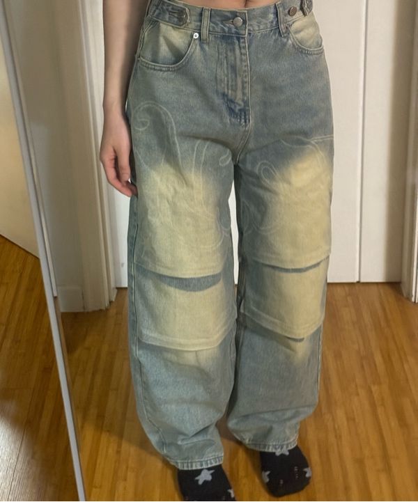 MUSINSA公式 | FANCY CLUB Angel Vintage Washing Pin Tuck Pants