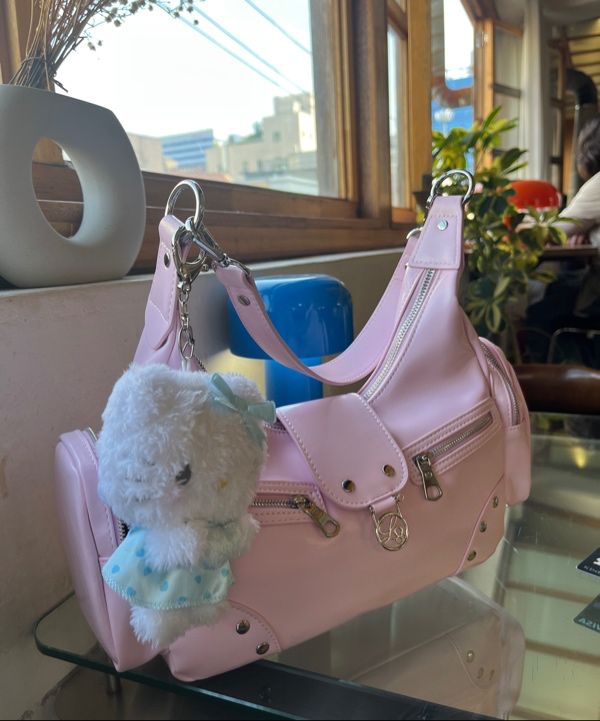 ◇ILLIGO◇ Ruby studded shoulder bag pink MUSINSA | ILLIGO Ruby Stud Shoulder Bag Pink