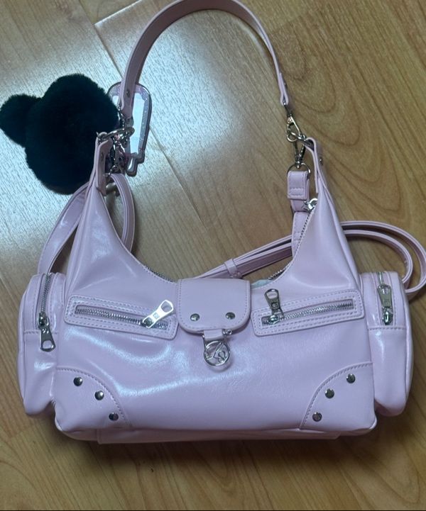 ◇ILLIGO◇ Ruby studded shoulder bag pink MUSINSA | ILLIGO Ruby Stud Shoulder Bag Pink