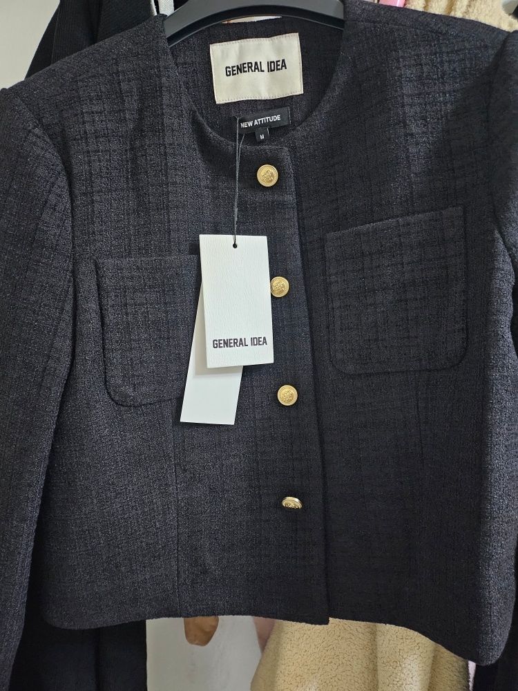 【GENERAL IDEA】Semi Crop Tweed ジャケット MUSINSA | GENERAL IDEA Semi-cropped Tweed Jacket [CREAM