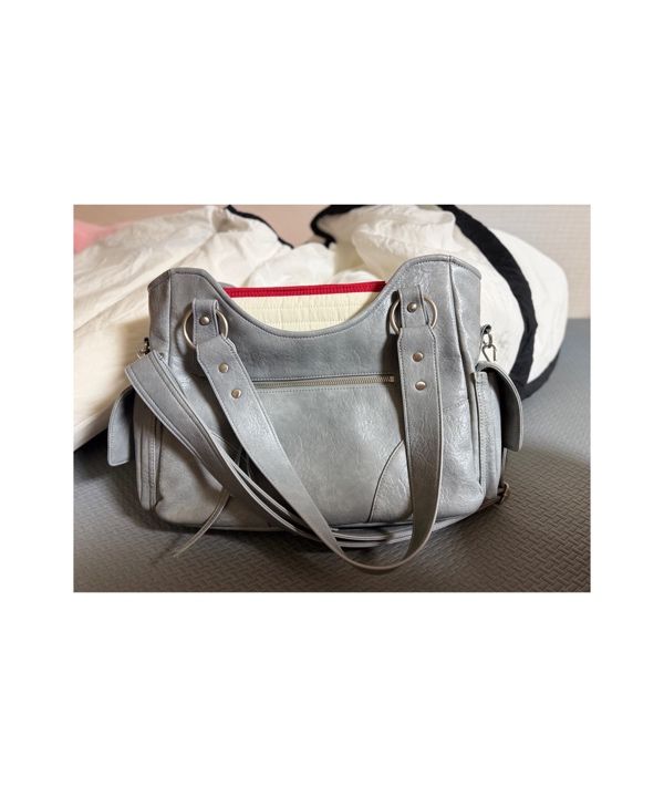 MUSINSA | IUGAMAKARAS Studded Leather Shoulder Bag (Sky Blue)