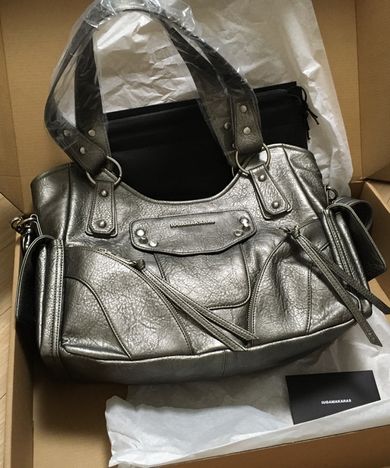 MUSINSA | IUGAMAKARAS Studded Leather Shoulder Bag (Silver)
