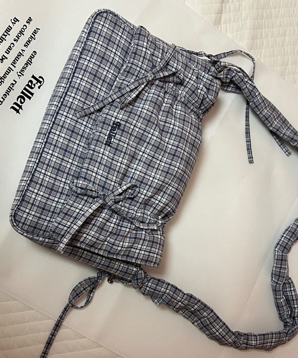 MUSINSA公式 | FALLETT Double Ribbon Shirring Bag Red