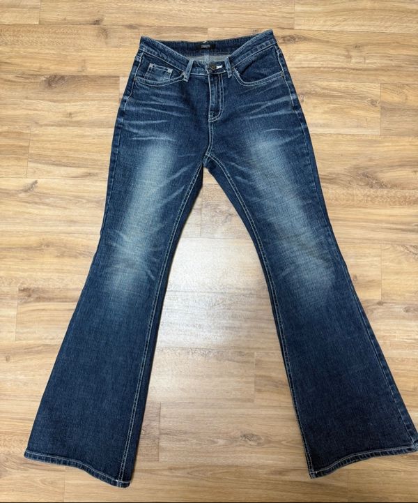 【BAON】[unisex] Mudit Cat Washing Wide Banding Denim Pants MUSINSA | SYNERJYN SAND CAT WASHING DENIM PANTS BLUE