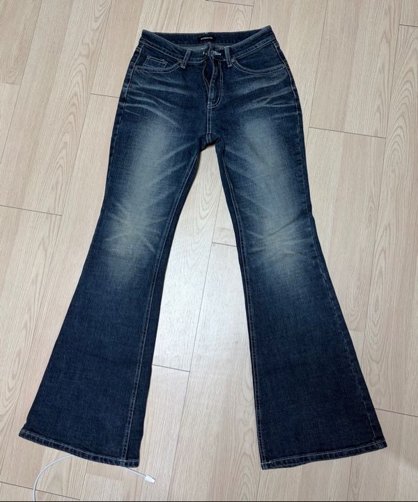 MUSINSA | SYNERJYN SAND CAT WASHING DENIM PANTS BLUE