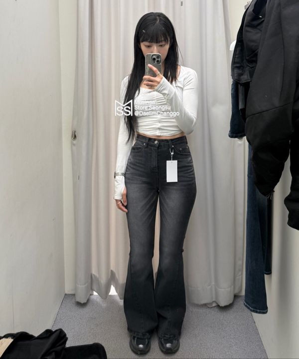 MUSINSA公式 | SYNERJYN DARK WASHING DENIM PANTS BLACK