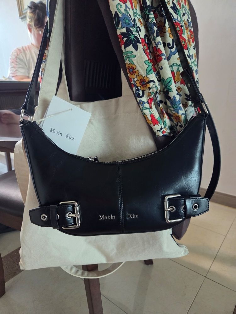 MUSINSA | MATIN KIM BELTED SHOULDER BAG IN BLACK