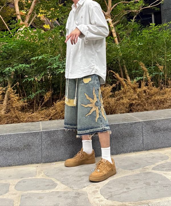 ◆25SS XTONZ Sunshine Wide Bermuda Denim Pants◆ MUSINSA | XTONZ XP259 Sunshine Wide Bermuda Denim Pants (BLUE)