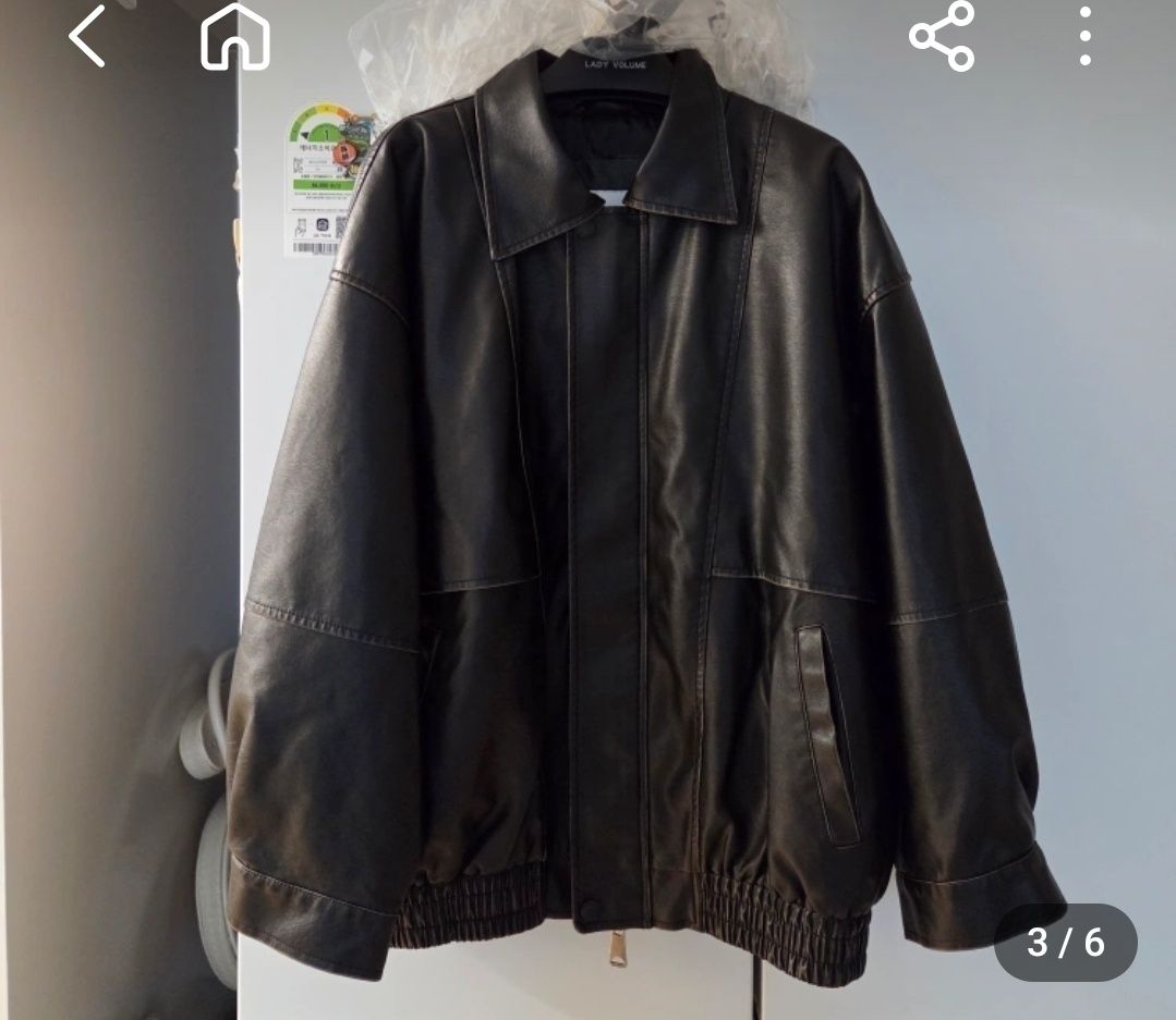 MUSINSA | LADY VOLUME 9181 Vintage Washed Leather Overfit